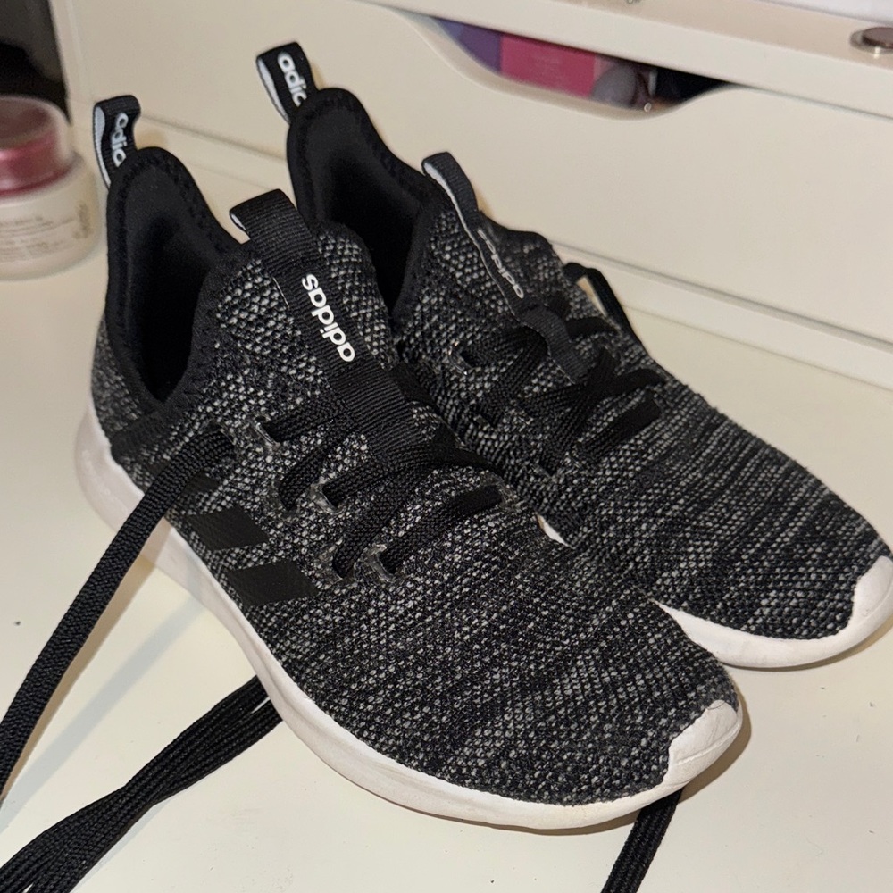 Adidas Knit Black and White Running Shoes